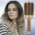 thumbnail image 1 of Marlowe 2-inch Round Barrel Natural Boar Bristle Gold Brush Hair Styler for All Types of Hair – 1.8 inch, 1 of 9