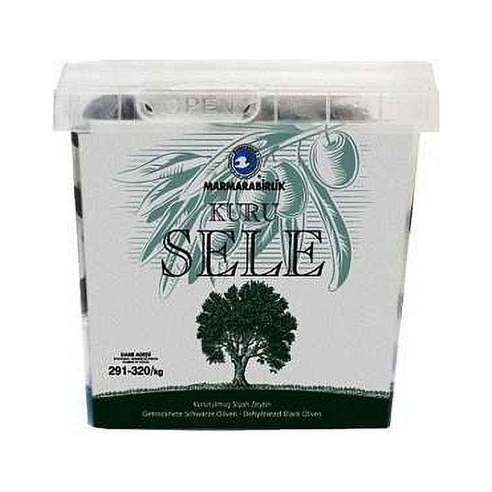 Marmarabirlik Dried Black Olives, 400g - Authentic Turkish Dry Cured Olives for Mediterranean Dishes