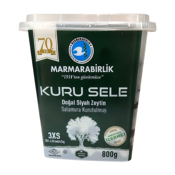 Marmarabirlik Kuru Sele Natural Black Olives 3XS 800 g