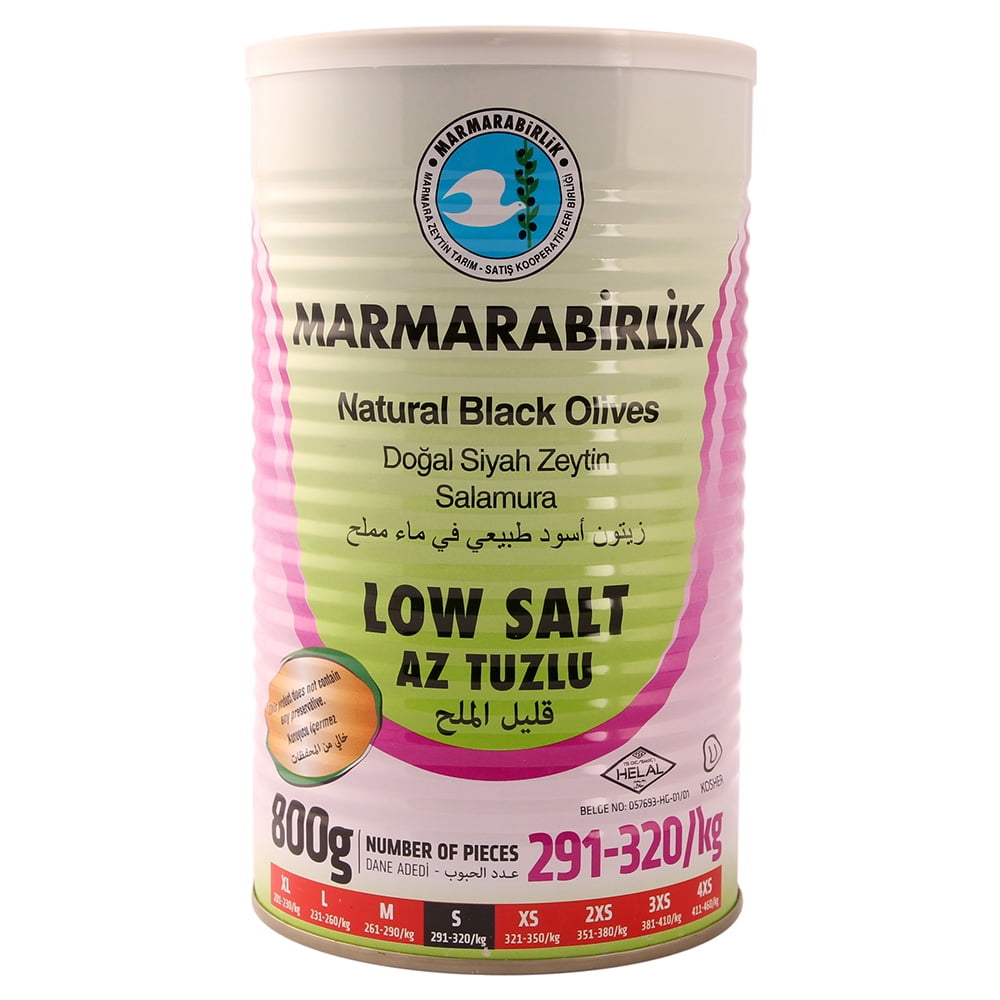 Marmarabirlik Low Salty Natural Black Olives 1.8 LB (800 Gr)