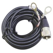 Marmat PL12X 12 ft. RG58AU Single Lead Coax Cable with 1 Molded PL259 & 2 Lug Connectors - Bulk