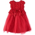 thumbnail image 1 of Marmellata Girls 6-14 Rosette Peplum Skirt Dress (Red 10), 1 of 1