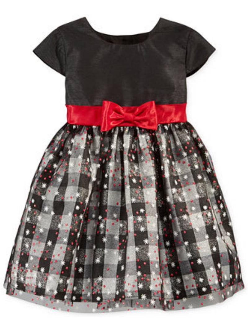 Marmellata Infant Girls Black Stars Party & Holiday Dress Tulle Overskirt 18m
