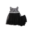 thumbnail image 1 of Marmellata Infant & Toddler Girls Black Sparkly Sequin Rose Party Dress 6-9m, 1 of 1