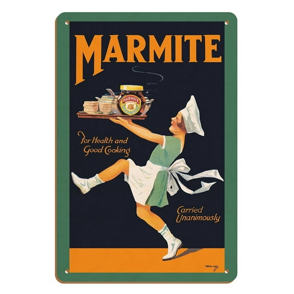 Marmite Yeast Extract - Vintage Advertising Poster by J. Woolley c.1929 - 8 x 12 inch Vintage Wood Art Sign