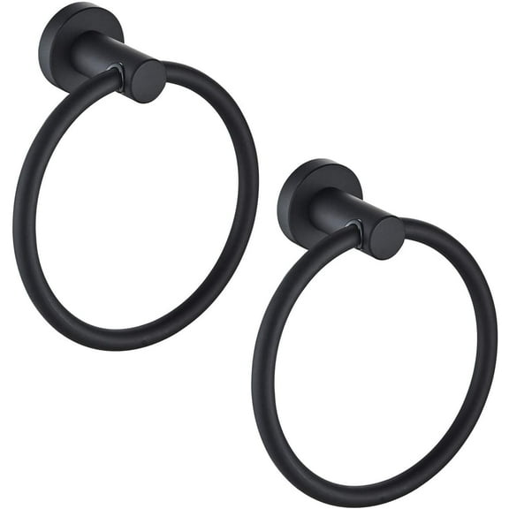 Marmolux Acc 2-Pack Towel Ring, Elegant Black, Wall Mount, Hand Towel Holders, 2 Count, 1 Pack