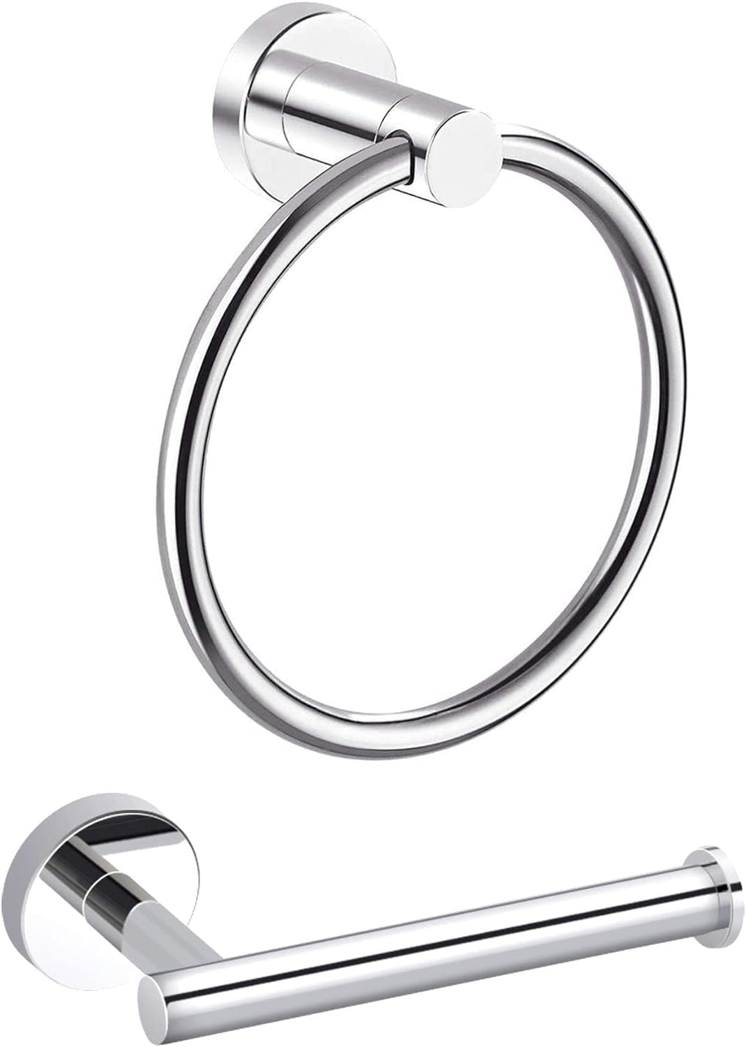 Polished Chrome Stainless Steel Wall-Mounted Bathroom Hardware Set