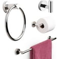 thumbnail image 1 of Marmolux Acc Bathroom Hardware Accessories Set, Stainless Steel, Wall Mounted - Includes Towel Bar, Hand Towel Ring, Toilet Paper Holder, Towel Hook, 4 Count, 1 of 9