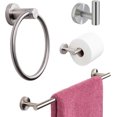 thumbnail image 1 of Marmolux Acc 4-Piece Stainless Steel Wall Mount Bathroom Hardware Set, 1 of 9
