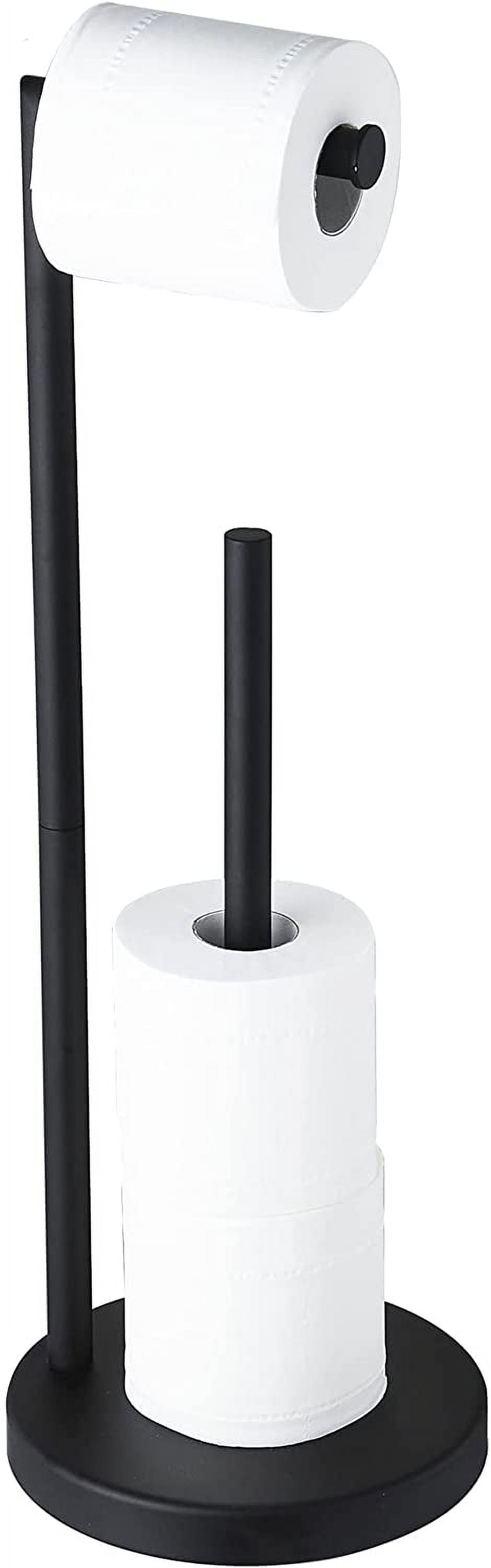 Marmolux Acc Modern Classic Free Standing Toilet Paper Holder with Matte Reserve Storage