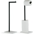thumbnail image 1 of Marmolux Acc Matte Black Toilet Paper Holder Free Standing W/ White Marble Base Storage for Bathroom, 1 of 10