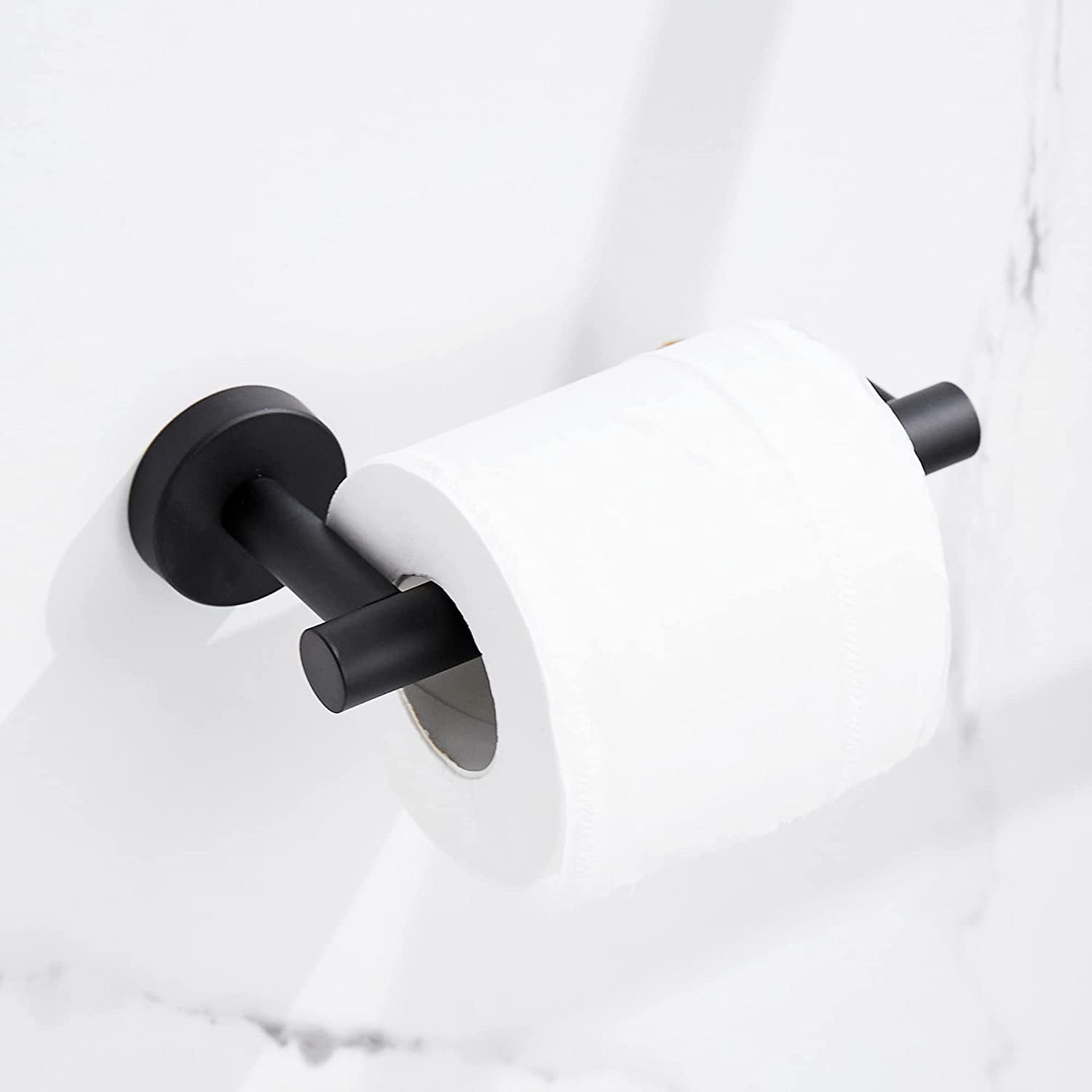 Marmolux Toilet Paper Holder Stand Free Standing W/ Storage, Matte Black  Finish
