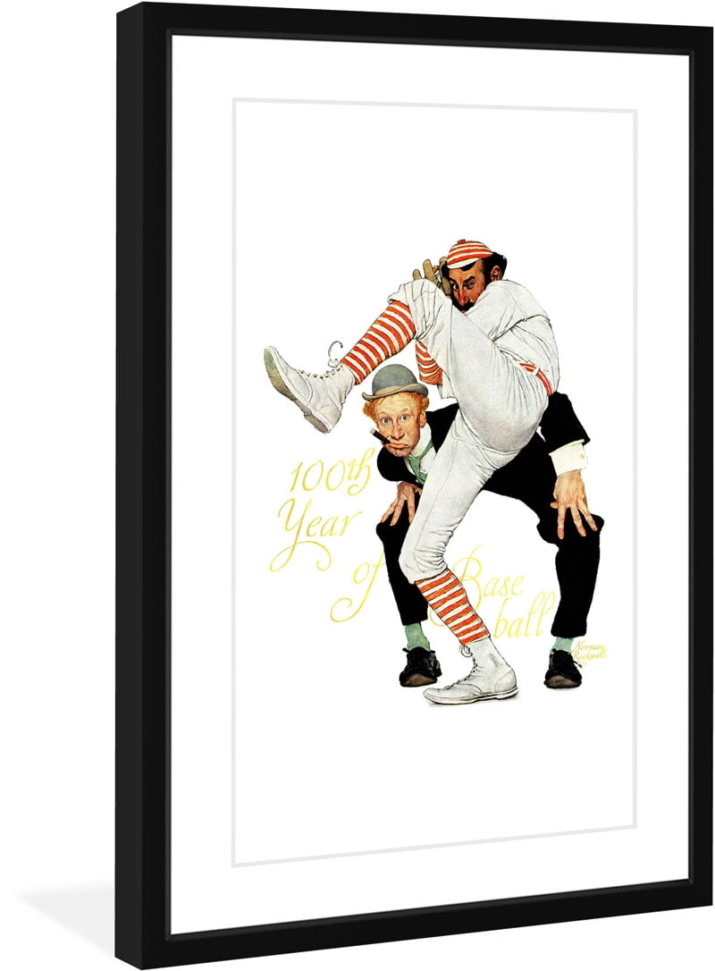 Marmont Hill '100Th Anniversary Of Baseball' by Norman Rockwell Framed Painting Print