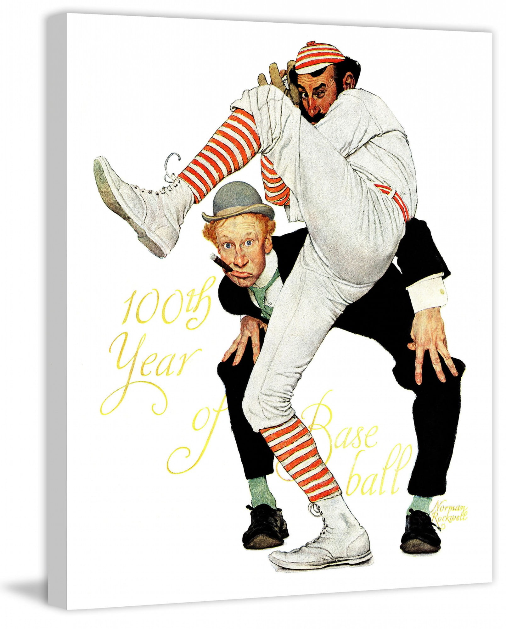 100th Anniversary of Baseball Canvas Print by Norman Rockwell