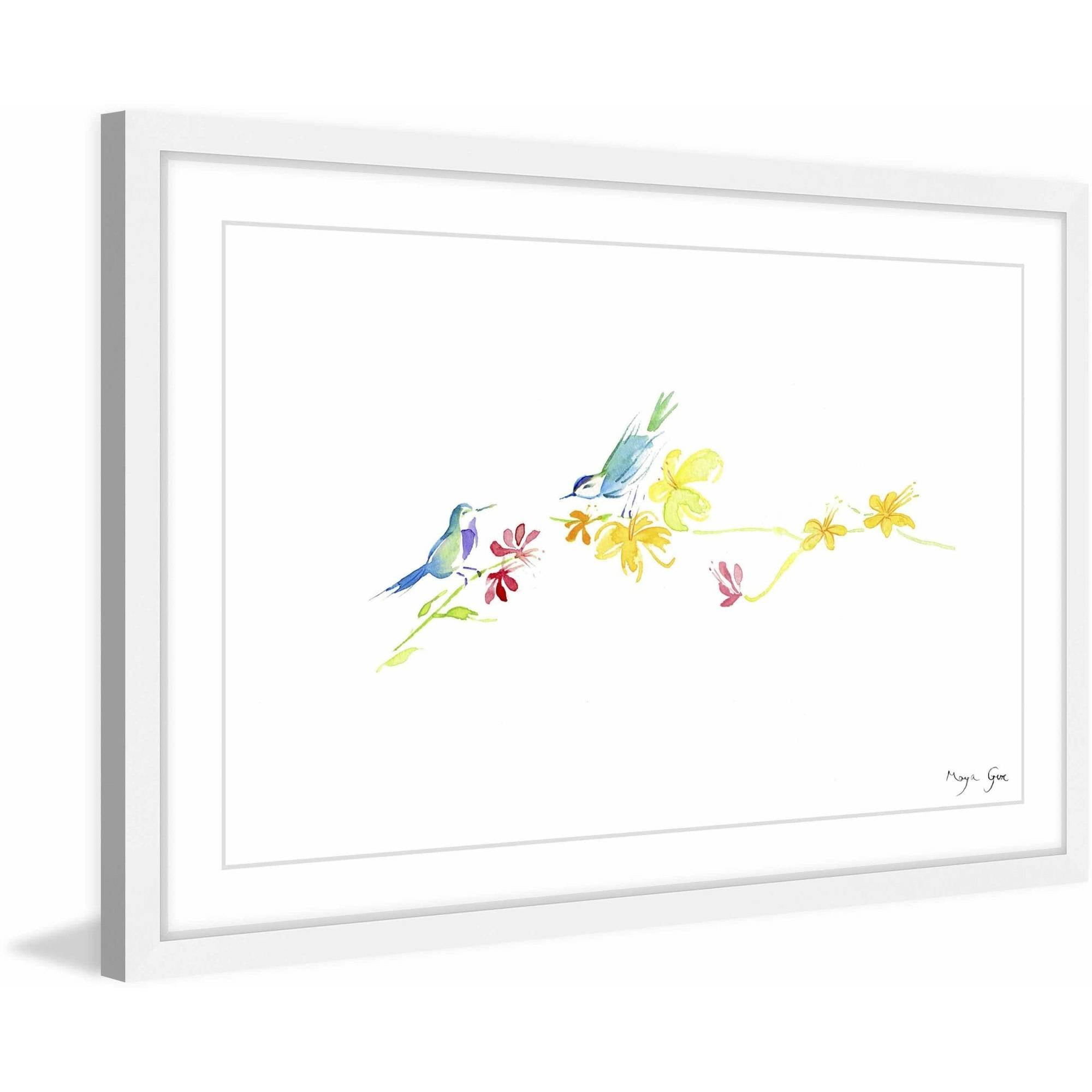 Marmont Hill "2 Birds" by Maya Gur Framed Painting Print