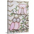 thumbnail image 1 of Marmont Hill "2 Pink Owls" by Reesa Qualia Painting Print on Wrapped Canvas, 1 of 5