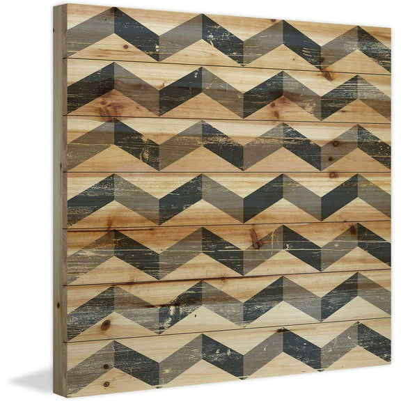 Marmont Hill - "3D Layers" Painting Print on Natural Pine Wood