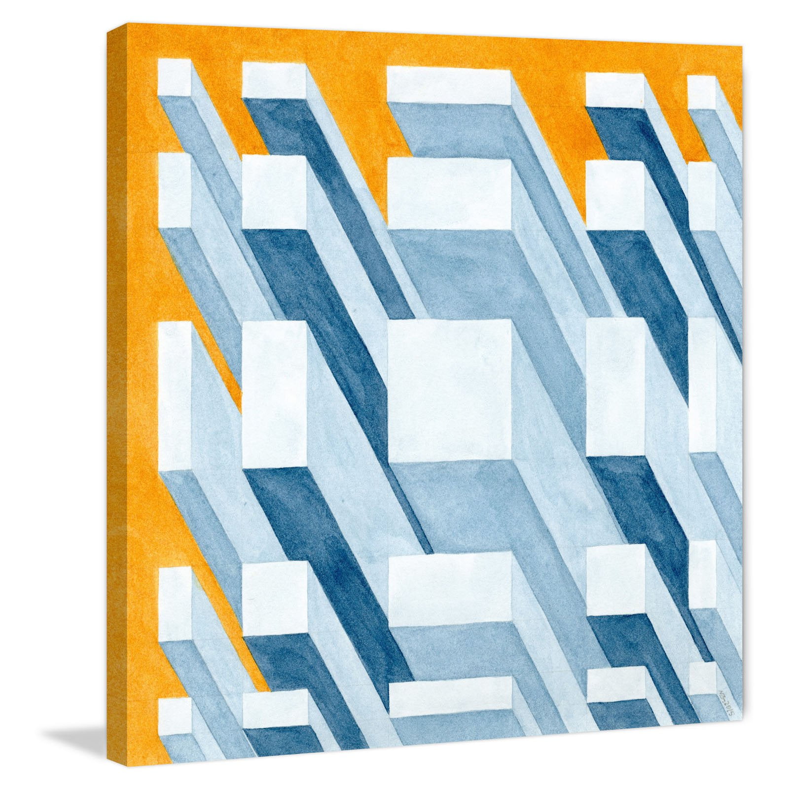 Marmont Hill 3D Skyscrapers Print on Wrapped Canvas