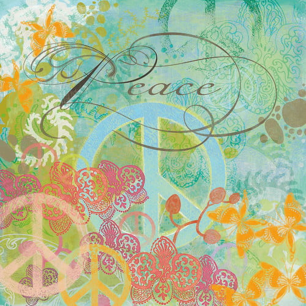 Colorful Abstract Peace Canvas Print, 26" x 26"