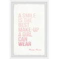 thumbnail image 1 of Marmont Hill A Smile Is The Best Make-Up A Girl Can Wear Framed Wall Art, 30.00" x 1.50", 1 of 6