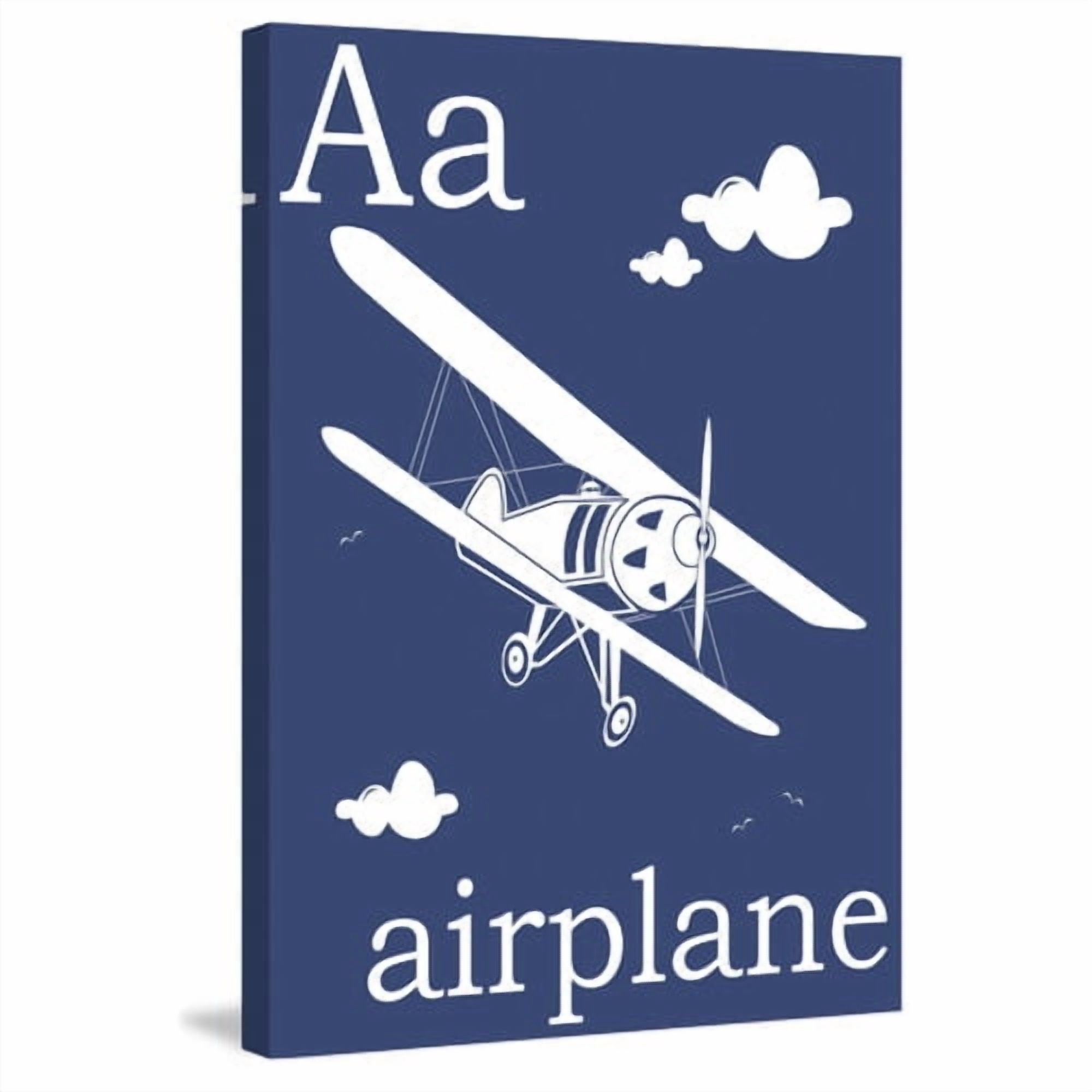 Marmont Hill 'A For Airplane' by Karen Zukowski Painting Print on Wrapped Canvas