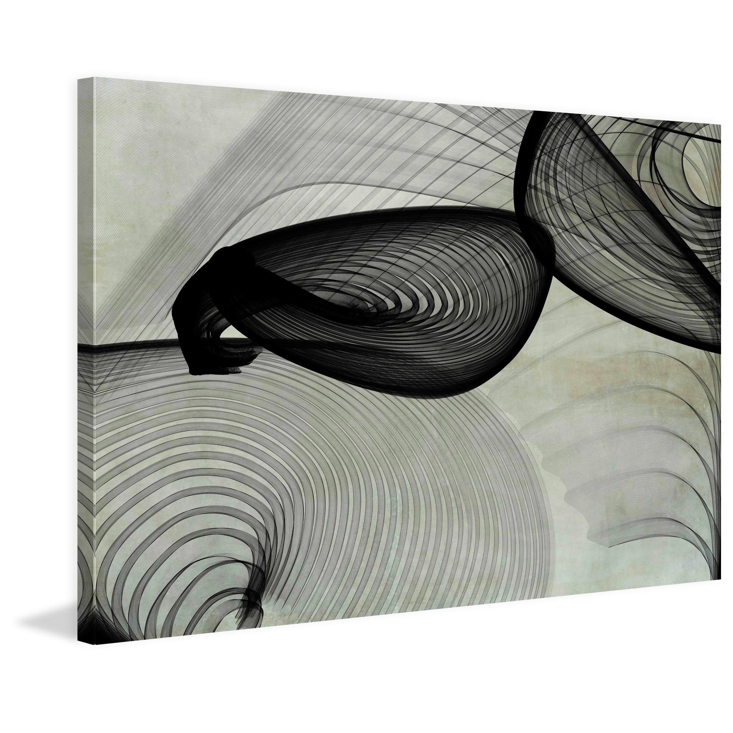Marmont Hill "Abstract Black and White 22-15-51 v2" by Irena Orlov Painting Print on Canvas