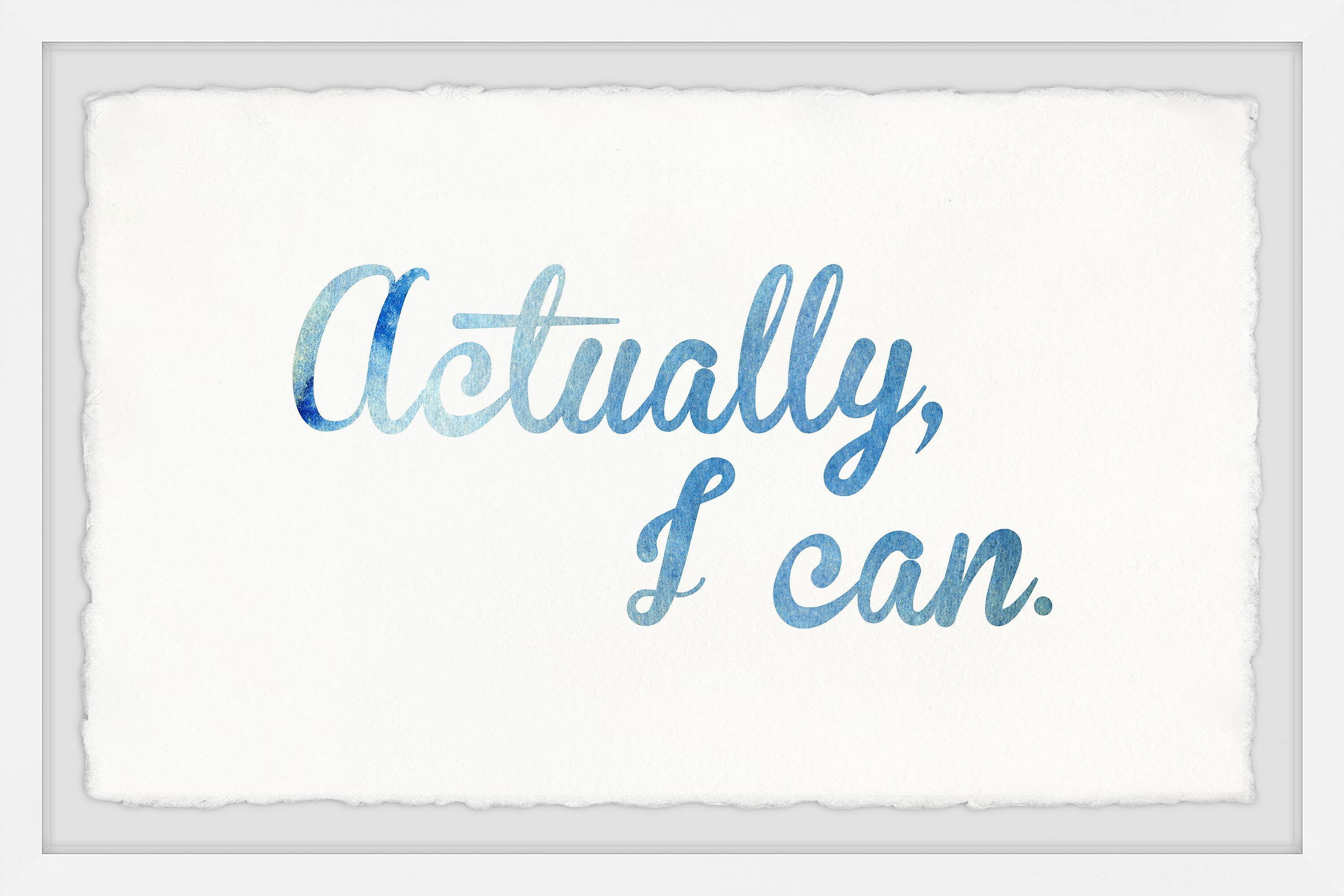 Marmont Hill Actually I Can Iii By Dantell Framed Wall Art, 36.00" x 1.50"