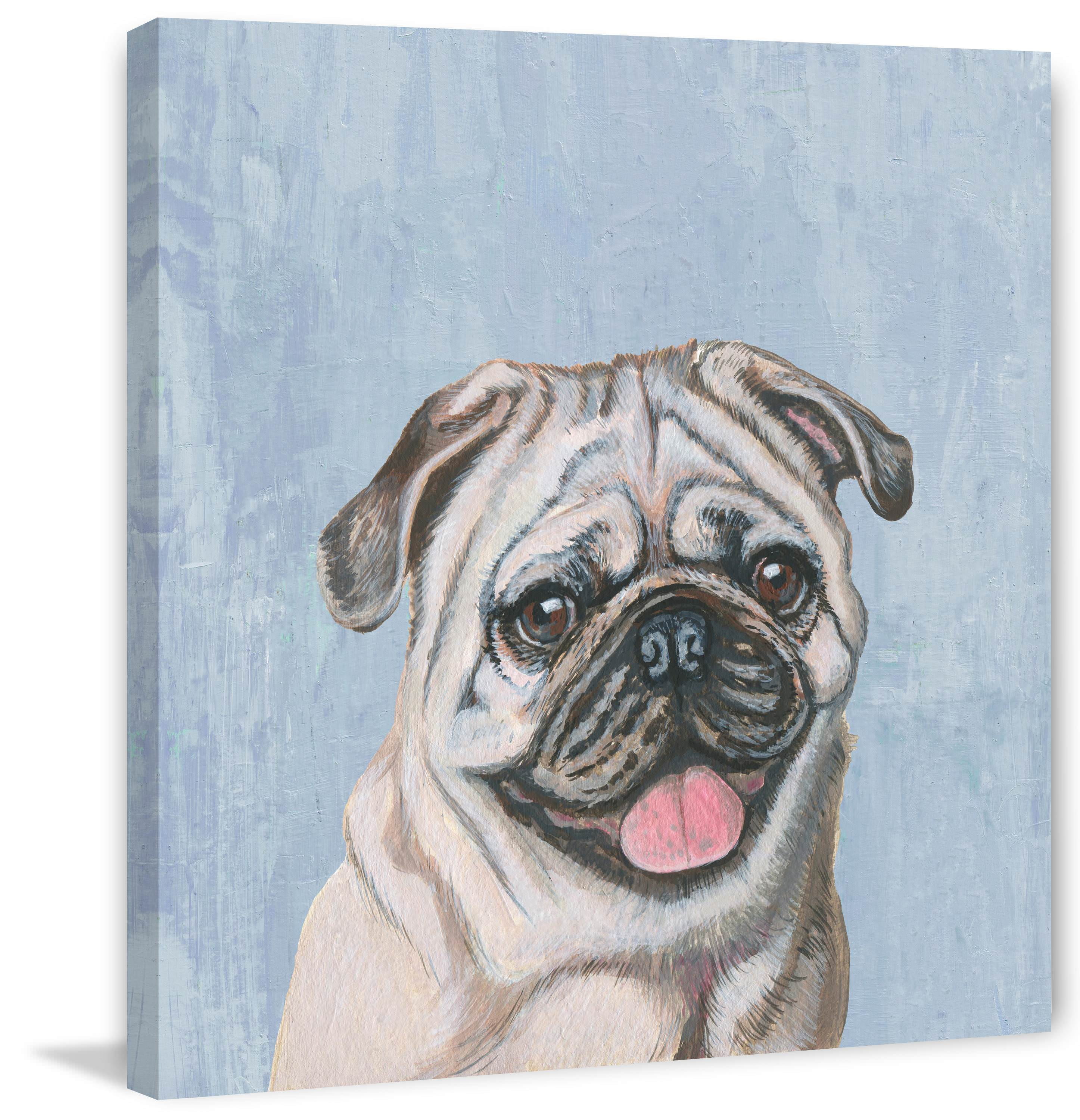 Marmont Hill "Adorable Pug" Painting Print on Wrapped Canvas
