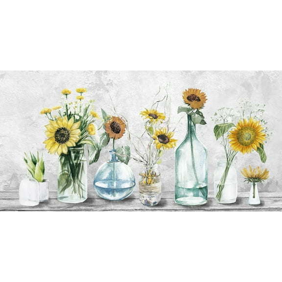 Marmont Hill Adorable Sunflowers Canvas Wall Art, 6" x 12"
