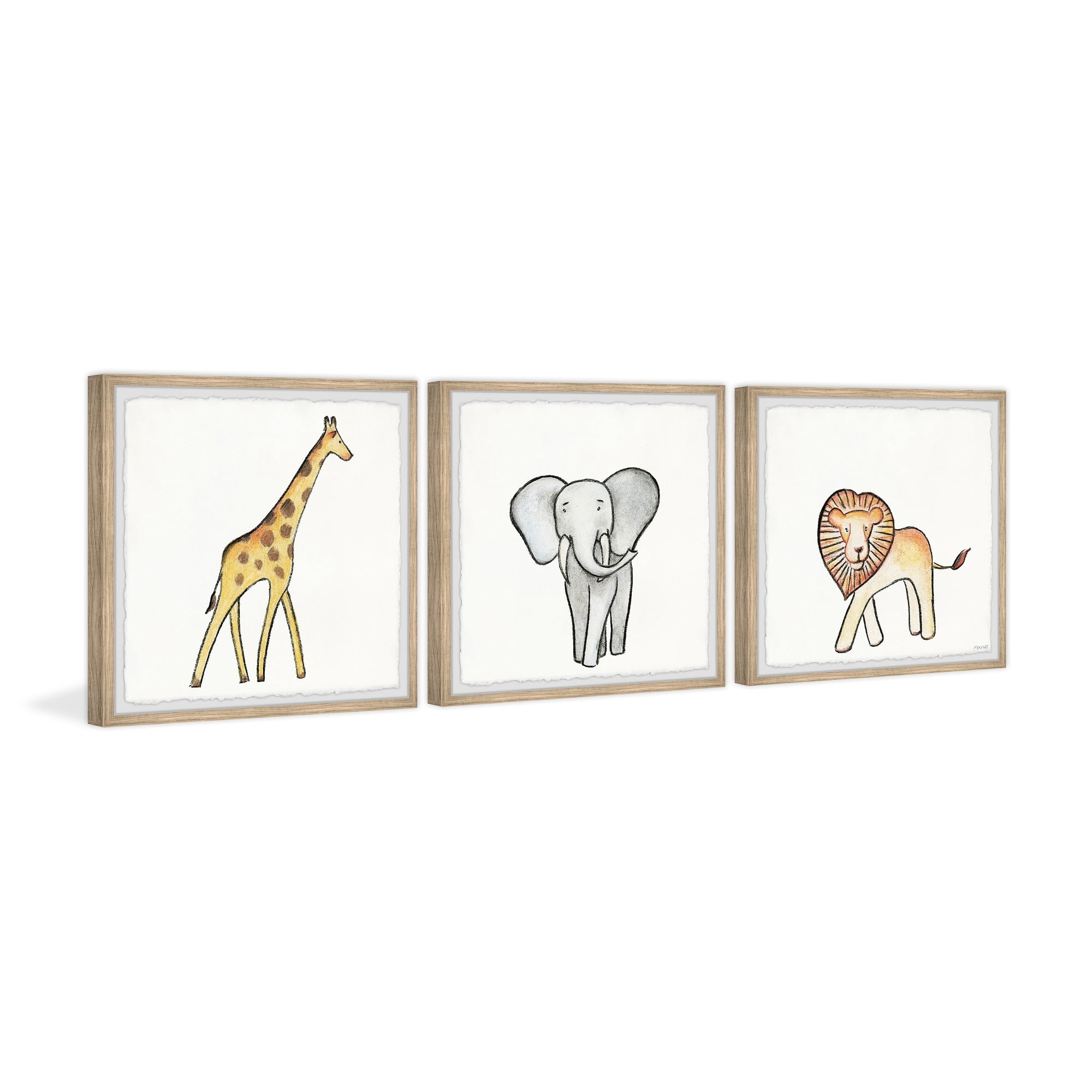 Marmont Hill African Safari Animals Triptych