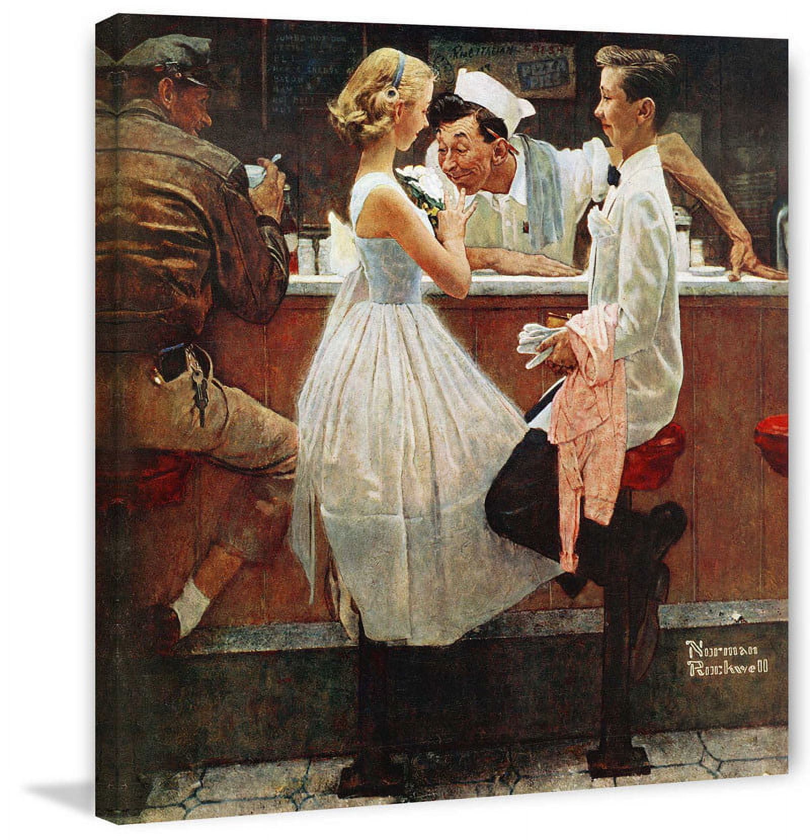 prom dress by norman rockwell Norman Rockwell's illustration 'Prom Dress' for Saturday Evening Post