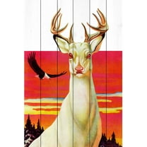 Marmont Hill "Albino Deer" Painting Print on White Wood