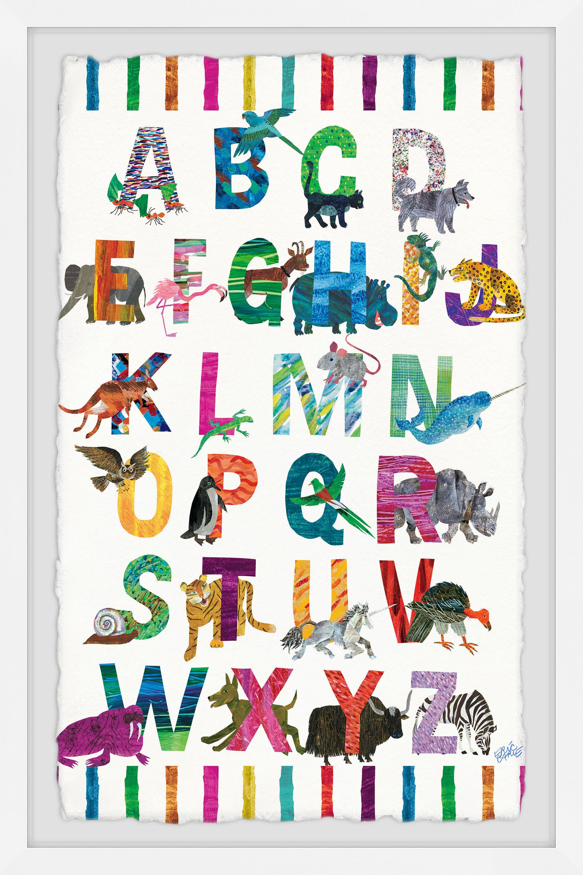 Marmont Hill Alphabet Jungle By Eric Carle Framed Wall Art, 12.00" x 1.50"