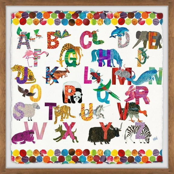 Marmont Hill Alphabet Jungle Dots By Eric Carle Framed Wall Art, 12.00" x 1.50"