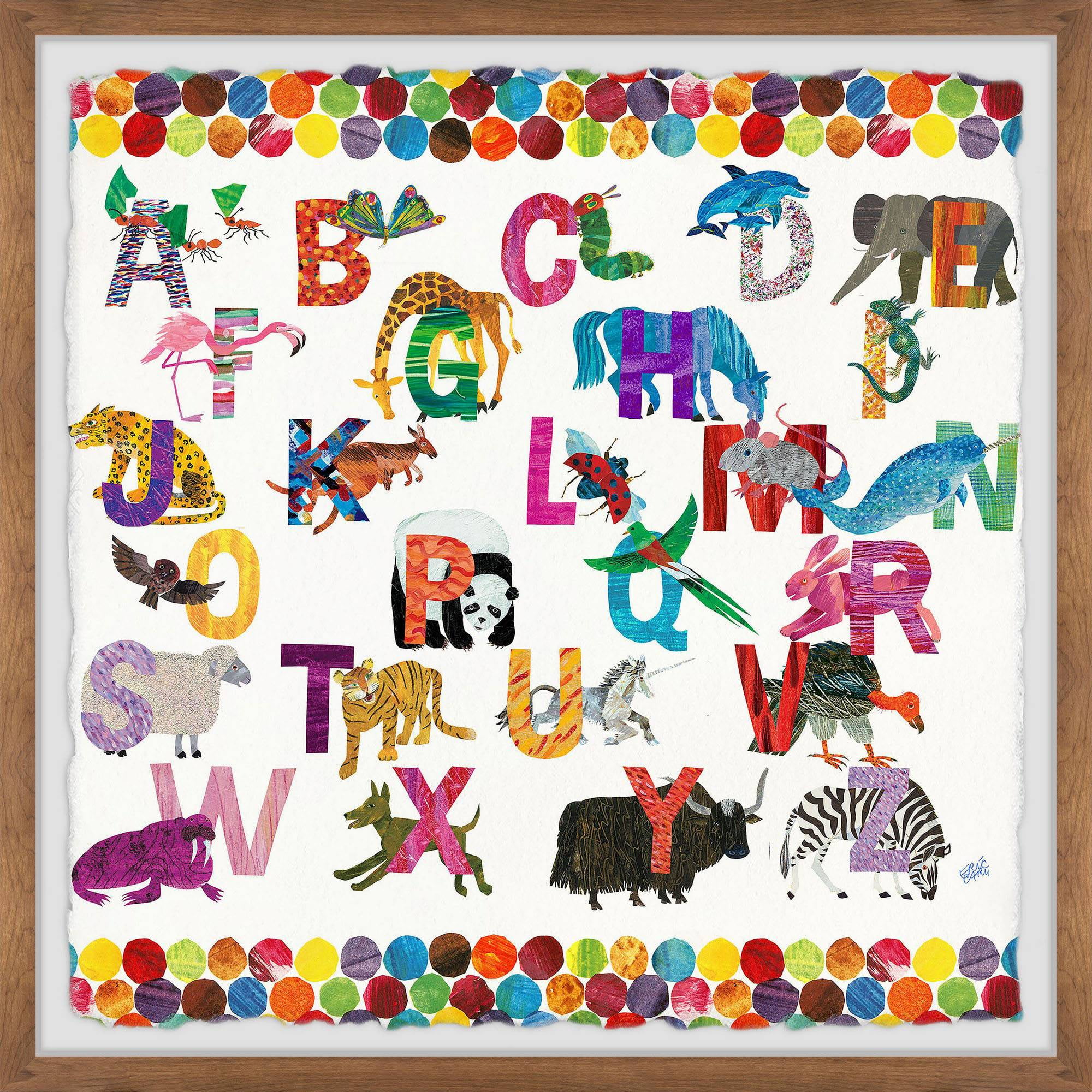 Marmont Hill Alphabet Jungle Dots By Eric Carle Framed Wall Art