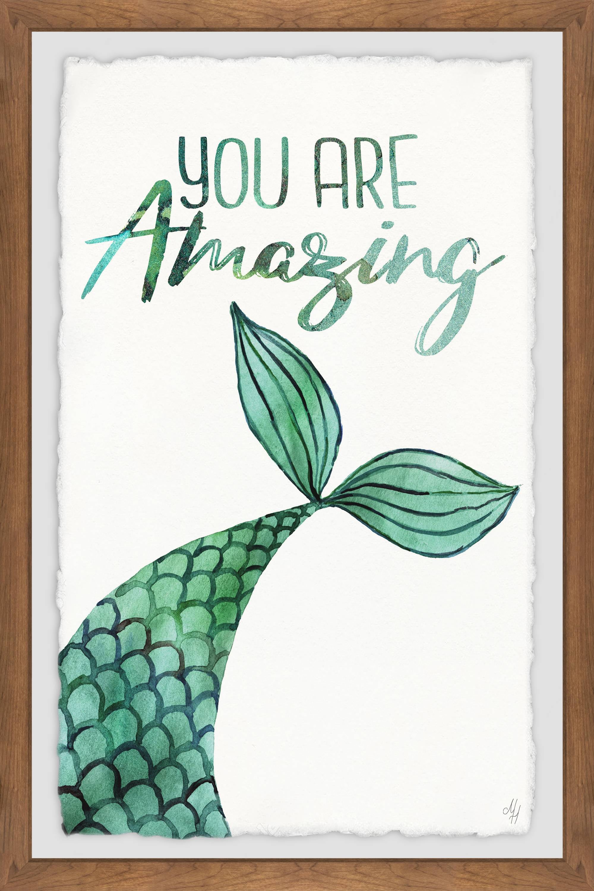 Marmont Hill Amazing Mermaid Tail Framed Wall Art