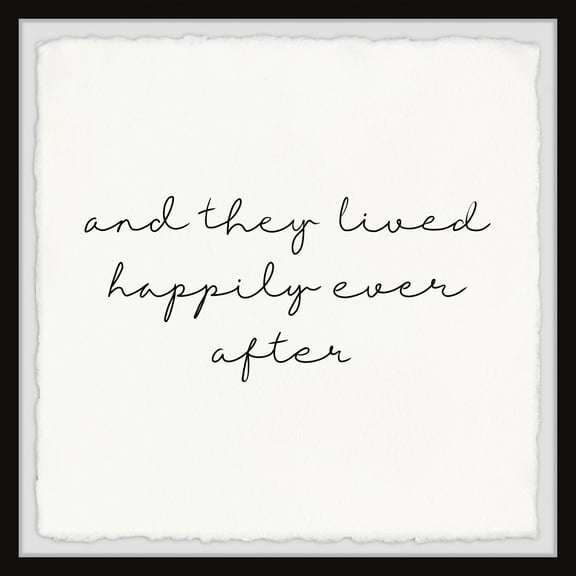 Marmont Hill And They Lived Happily Framed Wall Art, 12" x 12"