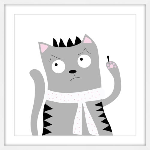 Marmont Hill "Angry Kitty" by Katarina Snygg Framed Painting Print