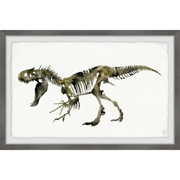 Marmont Hill Angry T-Re x Skeleton Framed Wall Art, 12.00" x 1.50"