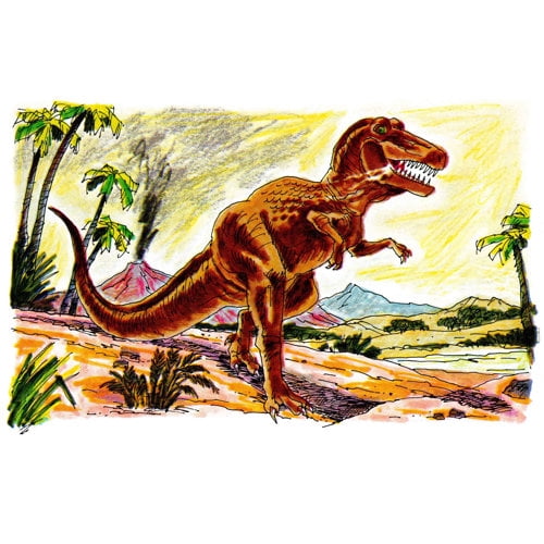 Marmont Hill "Angry Tyrannosaur" by Curtis Painting Print on Canvas