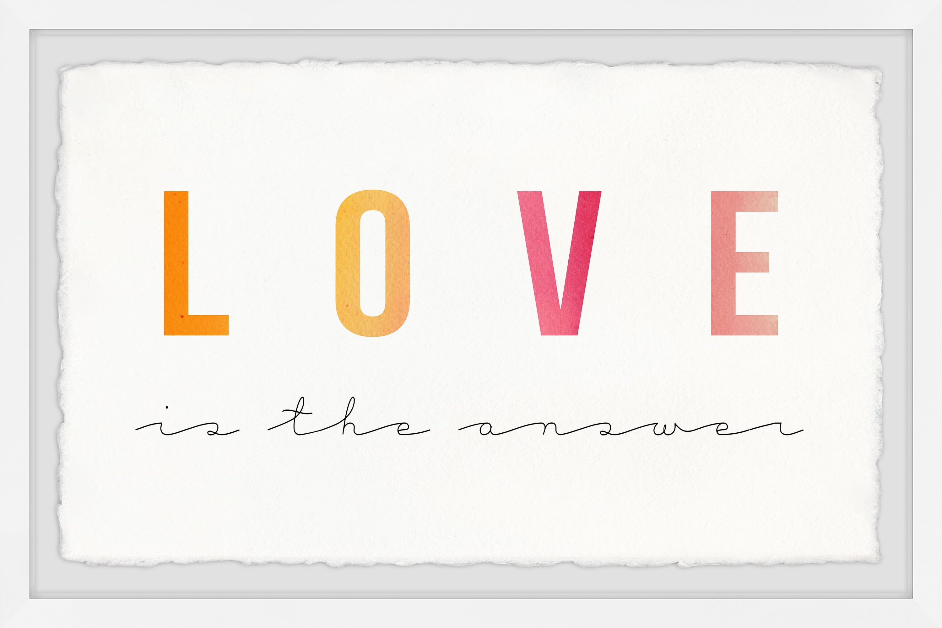 Marmont Hill Answer Is Love Framed Wall Art, 30.00" x 1.50"