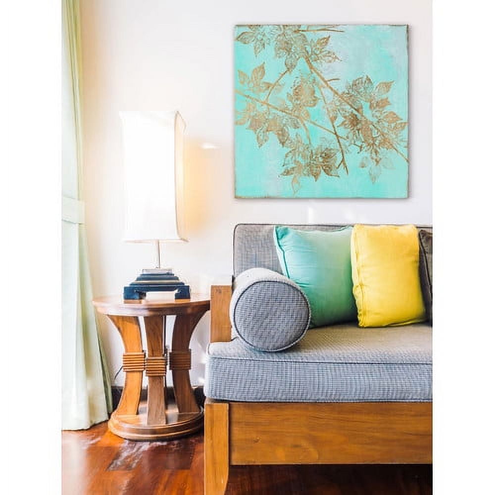 Marmont Hill "Aqua & Gold Maple I" Painting Print on Wrapped Canvas