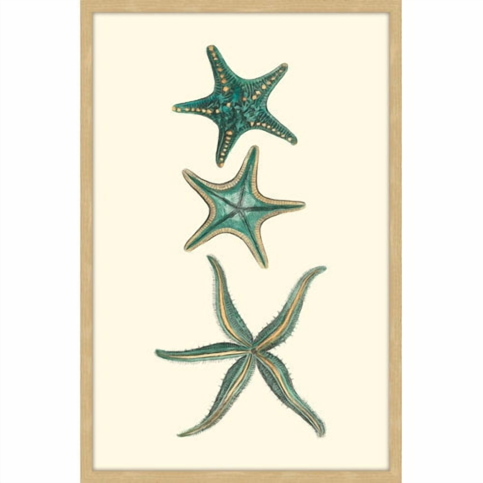 Marmont Hill "Aqua Starfish" Framed Painting Print