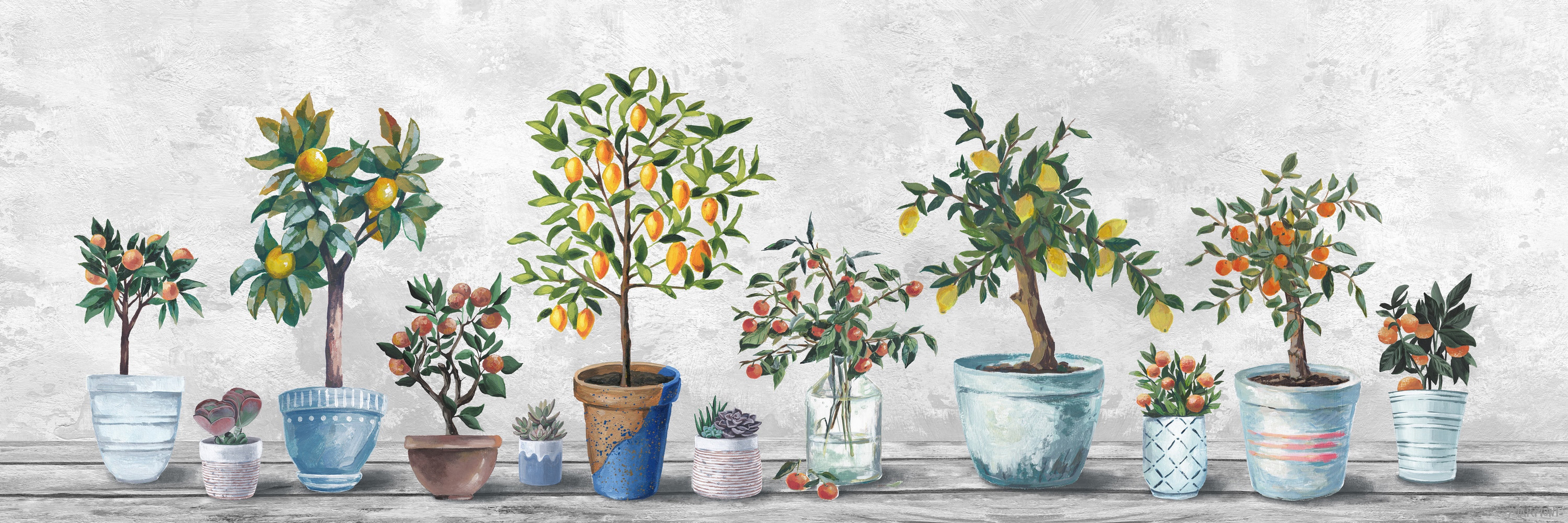 Marmont Hill Array of Plants Canvas Wall Art, 15" x 45"