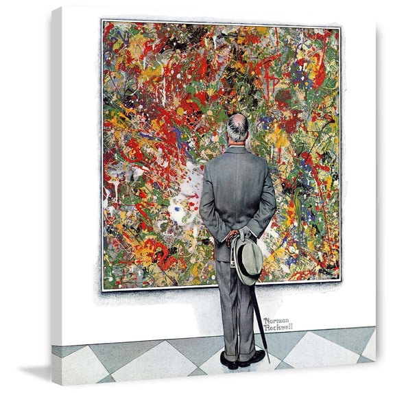 Marmont Hill "Art Connoisseur" by Norman Rockwell Painting Print on Canvas