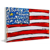 Marmont Hill "Aspen Flag" by Tori Campisi Painting Print on White Pine Wood
