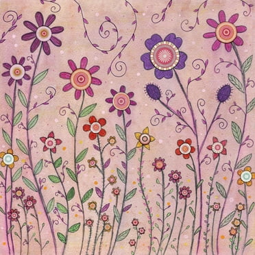 Marmont Hill "August Flowers" by Sascalia Painting Print on Wrapped Canvas