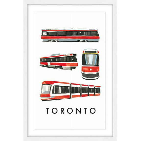 Marmont Hill "Autobuses" By Molly Rosner Framed Painting Art Print, 12.0" x 1.5"