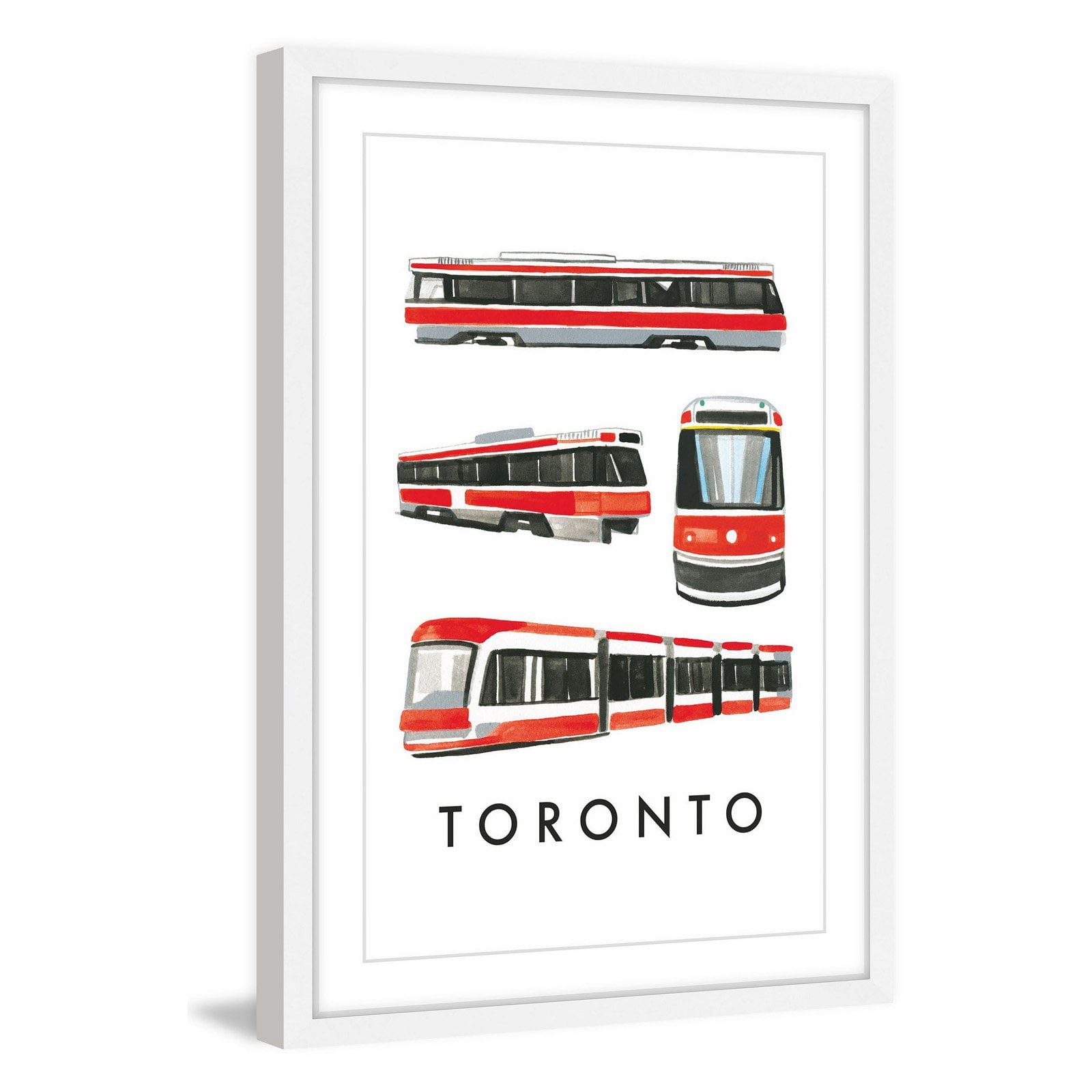Marmont Hill "Autobuses" By Molly Rosner Framed Painting Art Print, 20.0" x 1.5"