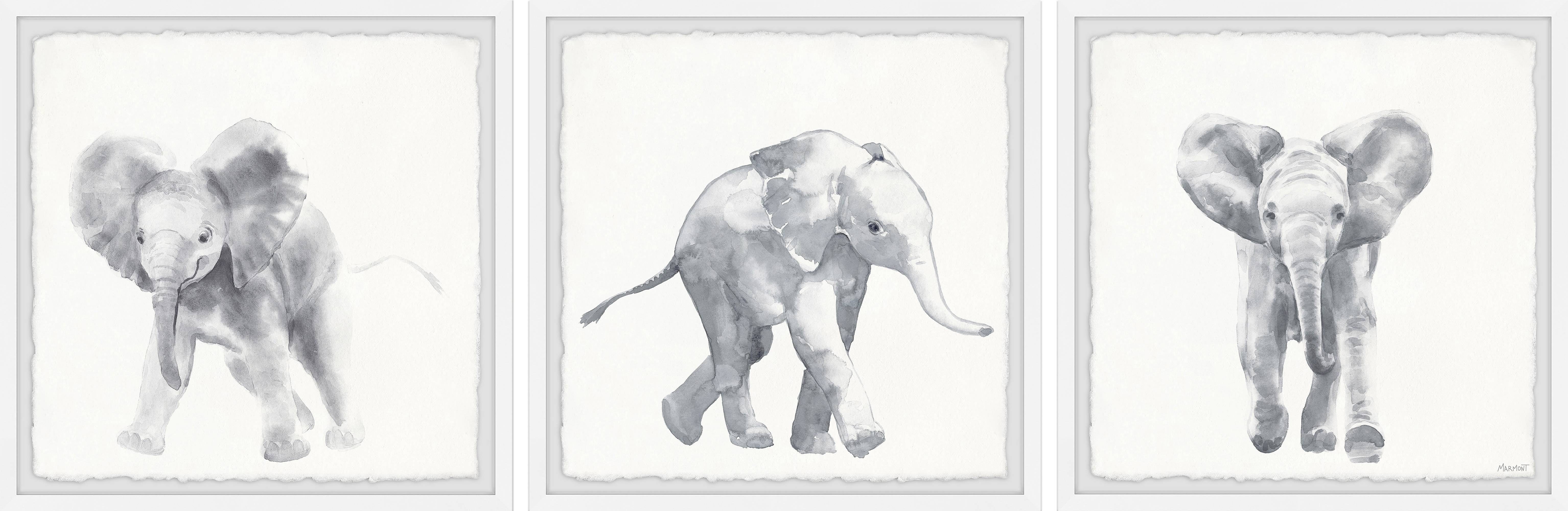 Marmont Hill Baby Elephant Walk Triptych